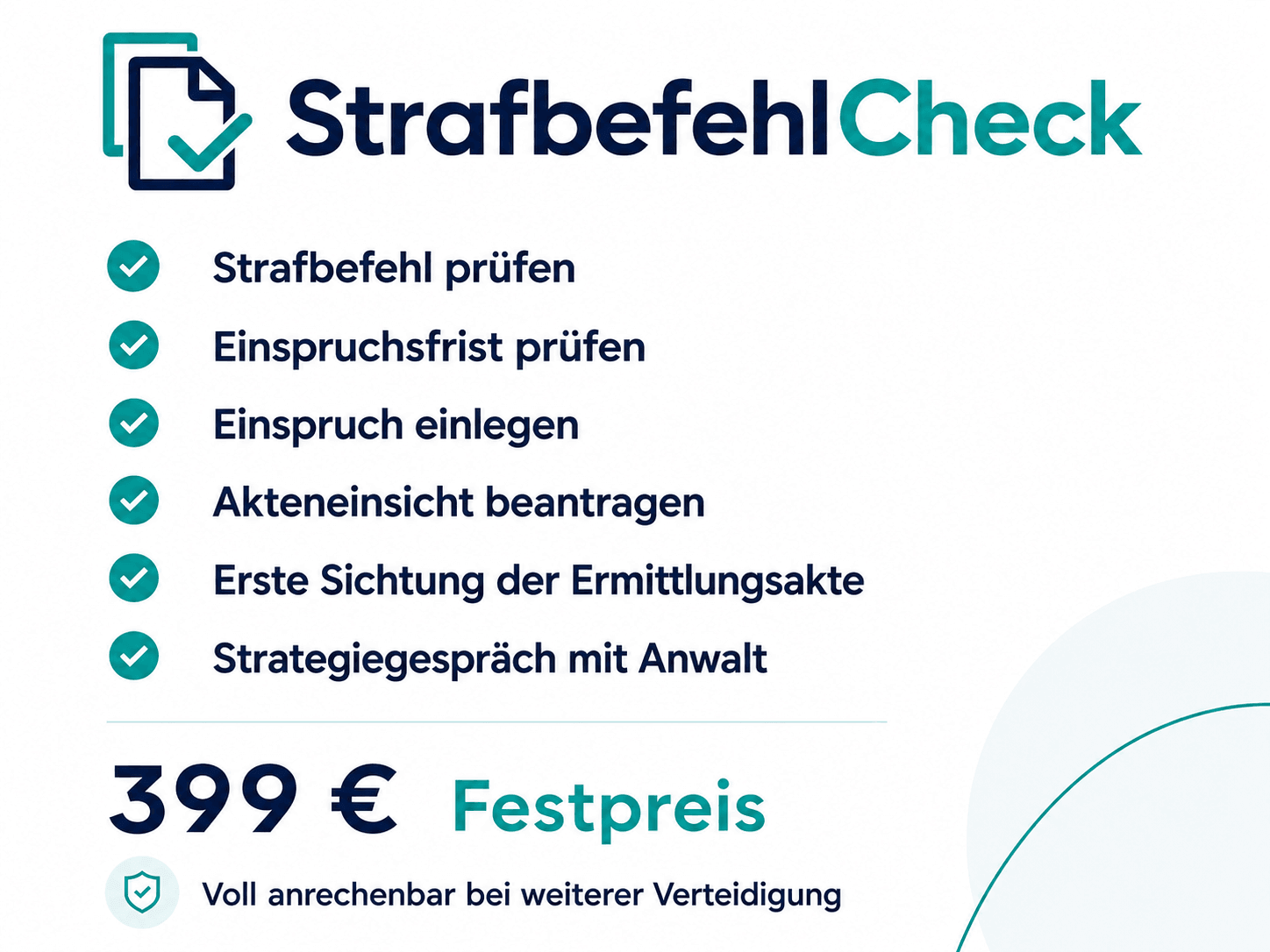 StrafbefehlCheck Leistungskarte